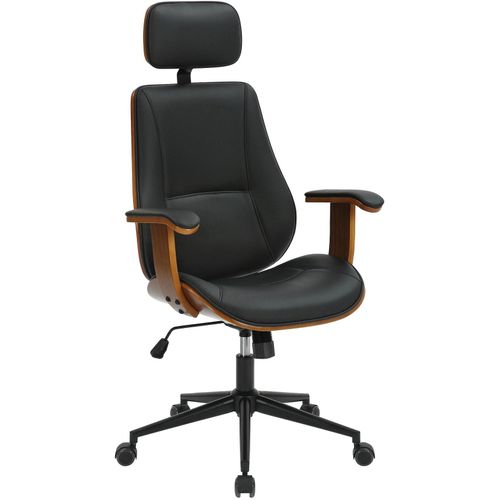 4255716310318 - Bürostuhl Lugo Kunstleder-Bezug I Ergonomischer Schreibtischstuhl Mit Kopfstütze I 360° Drehstuhl Höhenverstellbar Mit Wippfunktion