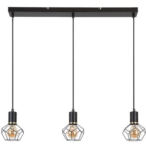 5996595722425 - 72242 Hängeleuchte fran E27 3x max40W Metall schwarz B70cm H120cm Ø20cm dimmbar - Rabalux