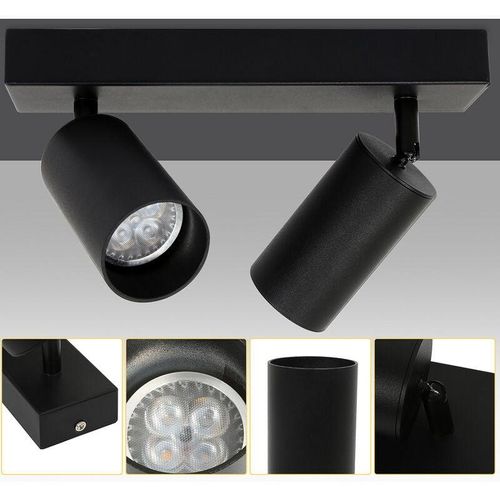 9412302647417 - Swanew - led Spotleuchte schwenkbar Deckenstrahler led wechselbar Warmweiß Doppelkopfstrahler für Wohnzimmer Esszimmer Einzelkopfstrahler 2x GU10