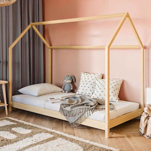 4066075178804 - Kinderbett Hausbett 80x180 cm Kiefer Pine KANGRU-162 - beige