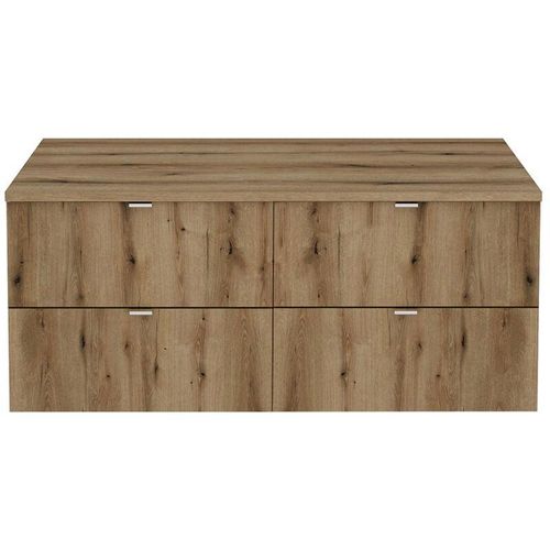 4066075169093 - Lomadox - Doppelwaschtisch 120cm Eiche NEWPORT-56-OAK - braun