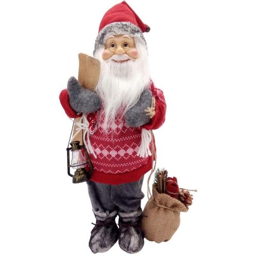 4251699823142 - Buri - Deko-Weihnachtsmann mit Geschenkesack 46cm Glockenmütze Weihnachtsdeko Figur