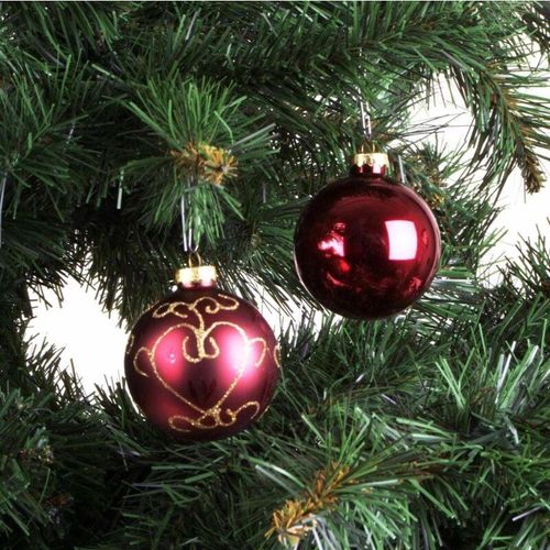 4251699823302 - Buri - Weihnachtsbaumkugeln 12er-Set 7cm Christbaumschmuck Weihnachtsdeko Baumschmuck