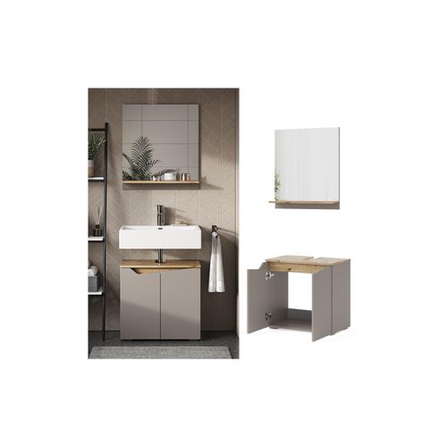 4066731405909 - Badmöbel-Set Marelle Greige Eiche 2 Teile 4066731405909 - Badmöbel-Set Marelle Greige Eiche 2 Teile