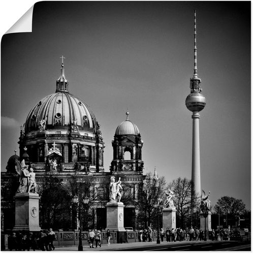 4057738109969 - Wandbild ARTLAND Berlin Unter den Linden Bilder Gr B H 70 cm x 70 cm Poster Gebäude 1 St schwarz Bild Kunstdruck Kunstdrucke Bilder als Leinwandbild Wandaufkleber oder Poster in versch Größen