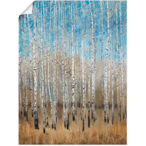 4058661395252 - Wandbild ARTLAND Staubige blaue Birken II Bilder Gr B H 45 cm x 60 cm Poster Wald Hochformat 1 St beige (naturfarben) Bild Poster Bilder als Alubild Leinwandbild Wandaufkleber oder in versch Größen
