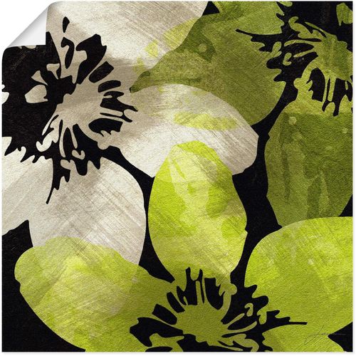 4058661328311 - Wandbild ARTLAND Blüten V Bilder Gr B H 50 cm x 50 cm Poster Blumen quadratisch 1 St grün Bild Metallbild Metallbilder Bilder als Alubild Leinwandbild Wandaufkleber oder Poster in versch Größen
