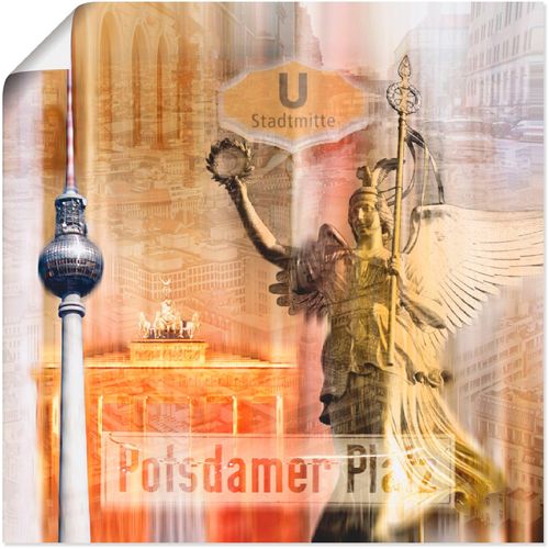 4055327570947 - Wandbild ARTLAND Berlin Skyline Collage V Bilder Gr B H 30 cm x 30 cm Poster Gebäude 1 St gelb Bild Kunstdruck Leinwandbild Kunstdrucke Bilder als Leinwandbild Wandaufkleber oder Poster in versch Größen
