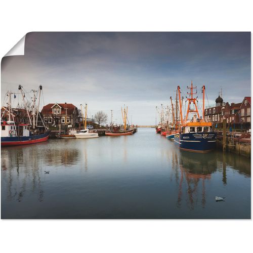 4055327762250 - Wandbild ARTLAND Im Hafen der Stille Bilder Gr B H 60 cm x 45 cm Poster Boote & Schiffe 1 St blau Bild Kunstdruck Kunstdrucke Bilder als Leinwandbild Wandaufkleber oder Poster in versch Größen