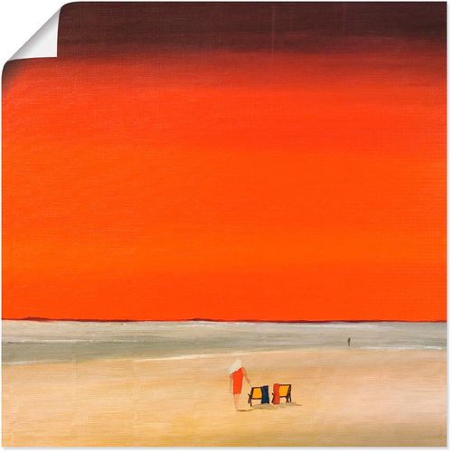 4055327434348 - Wandbild ARTLAND Gute Zeiten II Bilder Gr B H 40 cm x 40 cm Poster Himmel 1 St rot Bild Kunstdruck Leinwandbild Kunstdrucke Bilder als Leinwandbild Wandaufkleber oder Poster in versch Größen