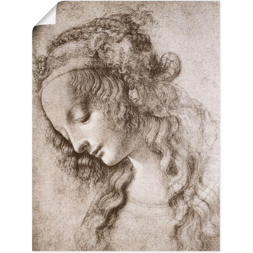 4055327664431 - Wandbild ARTLAND Studie des Kopfes der Maria Magdalena Bilder Gr B H 30 cm x 40 cm Poster Frau 1 St grau Bild Poster Bilder als Leinwandbild Wandaufkleber oder in versch Größen