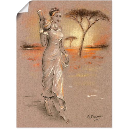 4057738887454 - Wandbild ARTLAND Afrikanische Schönheit Bilder Gr B H 60 cm x 80 cm Poster Frau Hochformat 1 St braun Bild Poster Bilder als Alubild Leinwandbild Wandaufkleber oder in versch Größen