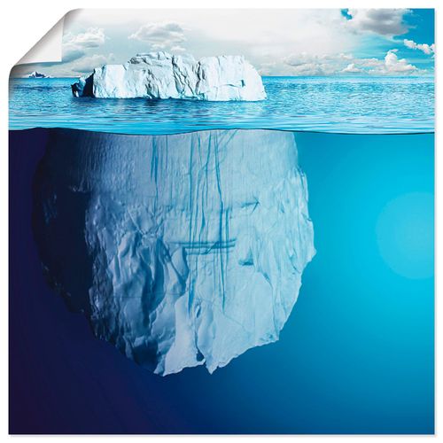4057738317579 - Wandbild ARTLAND Süd- und Nordpol Bilder Gr B H 50 cm x 50 cm Poster Arktis quadratisch 1 St blau Bild Leinwandbild Kunstdrucke Bilder als Alubild Leinwandbild Wandaufkleber oder Poster in versch Größen