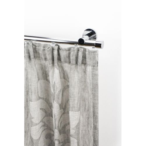 9002777442633 - Gardinenstange GARESA EASY Gardinenstangen Gr B L 60 cm x 450 cm Ø 20 mm 1 St 1 läufig grau (chromfarben) Kinder Gardinenstangen für Vorhanggarnitur-Innenlauf verlängerbar Wandmontage Kappe Aluminium