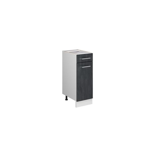 4066731404551 - Küchenschrank mit Schublade R-Line Schwarz Beton 30 cm ohne Arbeitsplatte Vicco