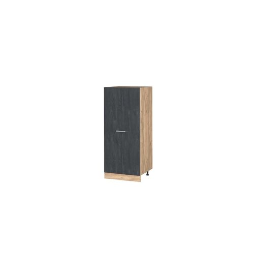 4066731404537 - Livinity Vorratsschrank R-Line Schwarz Beton Eiche 60 cm große Tür
