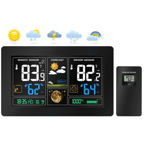 4260677790642 - Echos - Funkwetterstation mit lcd Farbdisplay Wettervorhersage Außensensor mit lcd Display Uhrzeit Datumsanzeige Anzeige Innen- und Außentemperatur 4260677790642 - Echos - Funkwetterstation mit lcd Farbdisplay Wettervorhersage Außensensor mit lcd Display Uhrzeit Datumsanzeige Anzeige Innen- und Außentemperatur
