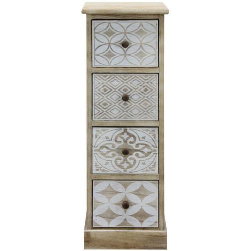 8052787044731 - Mobili Rebecca - Rebecca Mobili Schmale Kommode Holz Weiß Beige Shabby 805x29x25