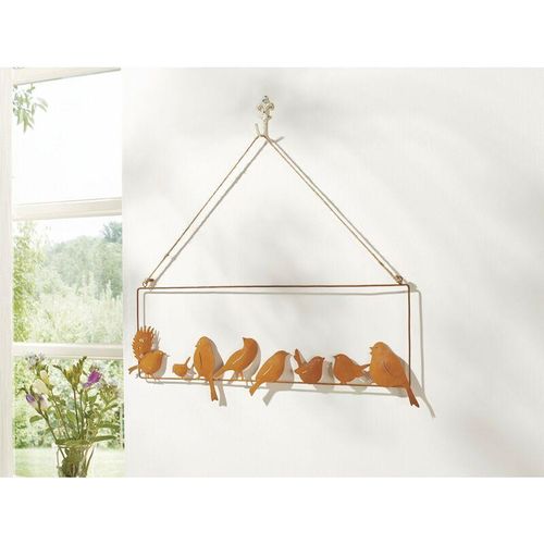 4260772027728 - Dekoleidenschaft - Dekohänger Vogelfreunde aus Metall mit Echtrost Finish 55x19 cm Fensterdeko zum Hängen Hängedeko Schild Türdeko