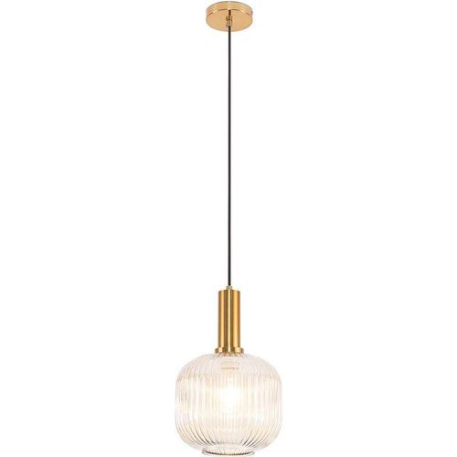 5056667051089 - Privatefloor - Vintage-Deckenlampe - Kristall-Pendelleuchte - Amelia Beige - Glas Metall - Beige