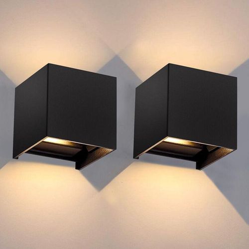 9475631446700 - Led Wandleuchte Wandbeleuchtung Deko IP65 Wandlampe Außen Treppen Innen 7W Schwarz Warmweiß 2 Stück - Vingo 9475631446700 - Led Wandleuchte Wandbeleuchtung Deko IP65 Wandlampe Außen Treppen Innen 7W Schwarz Warmweiß 2 Stück - Vingo