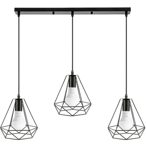 7387259683110 - Skecten - Hängeleuchte Deckenlampe schwarz E27-für Esstisch Esszimmerlampe Wohnzimmer -[3er-Set]-Tippe 3