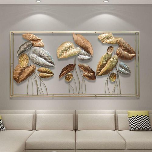 4260772025724 - Dekoleidenschaft - 3D Wandbild Blätter aus Metall in gold   silber   bronze 135x69 cm Wanddeko Wandschmuck