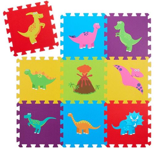 4052025493622 - Puzzlematte 3 x 3 Baby Spielmatte Dinosaurier Krabbelmatte BPA-freier Schaumstoff Kindermatte bunt - Relaxdays