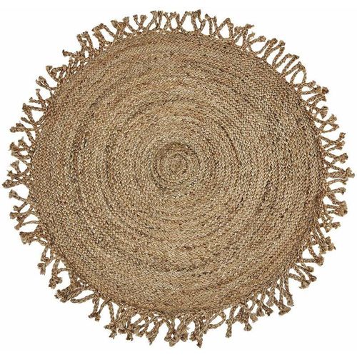 4255664801968 - Beliani - Teppich beige Jute ⌀ 120 cm rund Wohnzimmer Schlafzimmer Flur