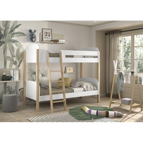 5420070242363 - Vipack - KIDDY Etagenbett 2 LF 90x200cm m Rolllattenrost weiß lackiert Absatz Kiefer