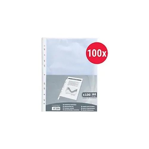 3130630051114 - Klarsichthüllen DIN A4 Transparent 40 Mikron PP (Polypropylen) Öffnung oben 5111E 100 Stück