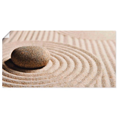 4055327419758 - Wandbild ARTLAND Mini Zen Garten - Sand Bilder Gr B H 100 cm x 50 cm Poster Zen Querformat 1 St beige (naturfarben) Bild Poster Bilder als Leinwandbild Wandaufkleber oder in versch Größen