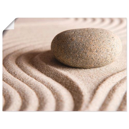 4055327785464 - Wandbild ARTLAND Zen Stein Bilder Gr B H 80 cm x 60 cm Poster Zen Querformat 1 St beige (naturfarben) Bild Poster Bilder als Leinwandbild Wandaufkleber oder in versch Größen
