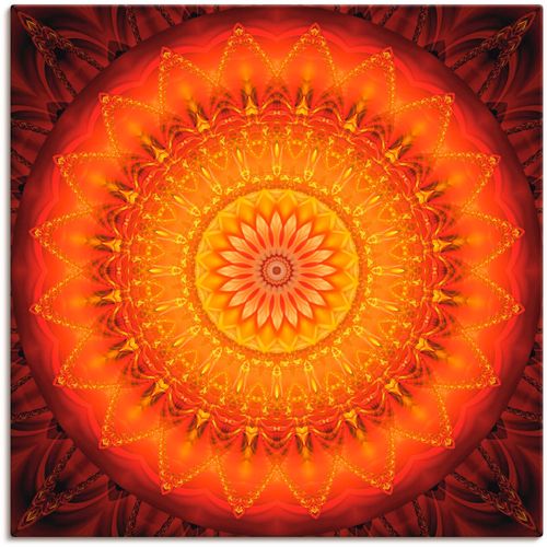 4057738366829 - Wandbild ARTLAND Mandala Energie 1 Bilder Gr B H 30 cm x 30 cm Leinwandbild Muster quadratisch 1 St orange Bild Poster Bilder als Leinwandbild Wandaufkleber oder in versch Größen