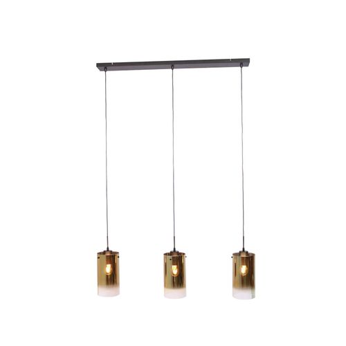 8720143023781 - Hängelampe Ventotto schwarz gold Länge 105 cm 3-flg Glas