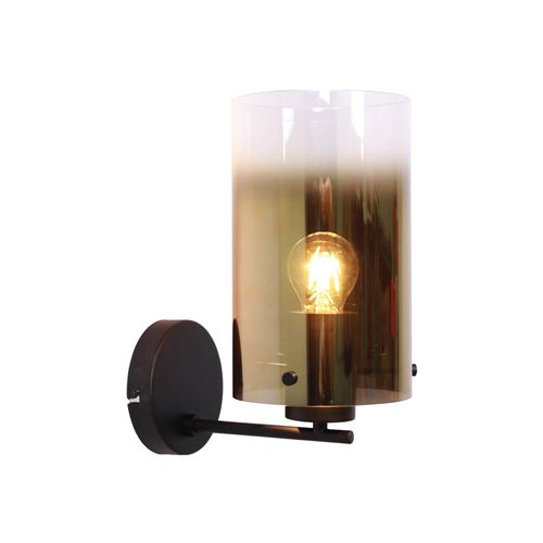 8720143023842 - Wandlampe Ventotto schwarz gold Breite 15 cm Metall Glas