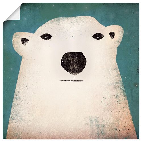 4055327729277 - Wandbild ARTLAND Eisbär Bilder Gr B H 40 cm x 40 cm Poster Tiere quadratisch 1 St weiß Bild Poster Bilder als Leinwandbild Wandaufkleber oder in versch Größen