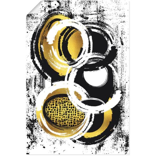 4062144614792 - Wandbild ARTLAND Abstrakte Malerei Nr 2 gold Bilder Gr B H 40 cm x 60 cm Poster Muster Hochformat 1 St goldfarben Kunstdrucke als Alubild Leinwandbild Wandaufkleber oder Poster in versch Größen