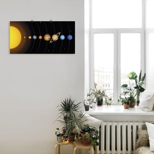 4059745333672 - Wandbild ARTLAND Vector Sonnensystem mit Planeten Bilder Gr B H 60 cm x 30 cm Poster Sonnensystem Querformat 1 St bunt Bild Metallbild Metallbilder Bilder als Alubild Leinwandbild Wandaufkleber oder Poster in versch Größen