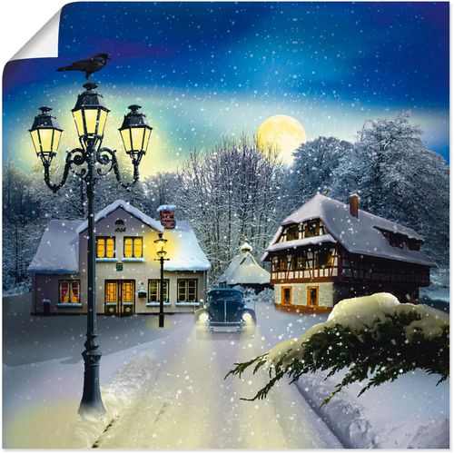 4055327537148 - Wandbild ARTLAND Winterzeit Bilder Gr B H 40 cm x 40 cm Poster Vier Jahreszeiten 1 St blau Bild Kunstdruck Poster Bilder als Leinwandbild Wandaufkleber oder in versch Größen
