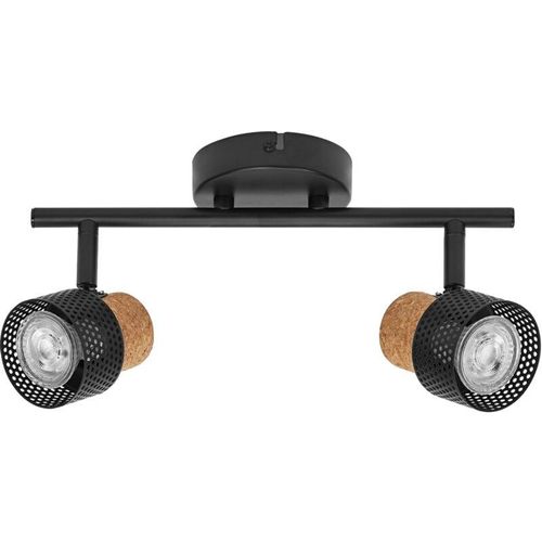 4058075828681 - Decor spot cork 2 x 34W 460lm schwarz Spotleuchte verstellbare Köpfe vielseitig anwendbar Innenraumspot austauschbare LED-Lampen warmweiße