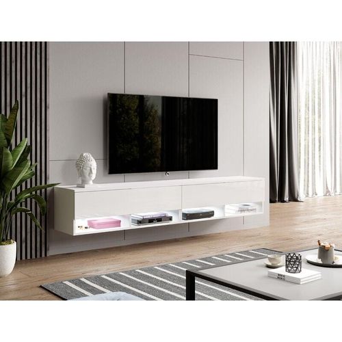 5905351285944 - TV-Kommode Wendi B200 x H34 x T32 cm TV-Schrank ohne LED-Beleuchtung weiss - Furnix