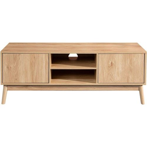 8052787046742 - Mobili Rebecca - Rebecca Mobili tv Ständer Niedriges Sideboard aus Bambu Mdf 2 Türen Regale für Wohnzimmer