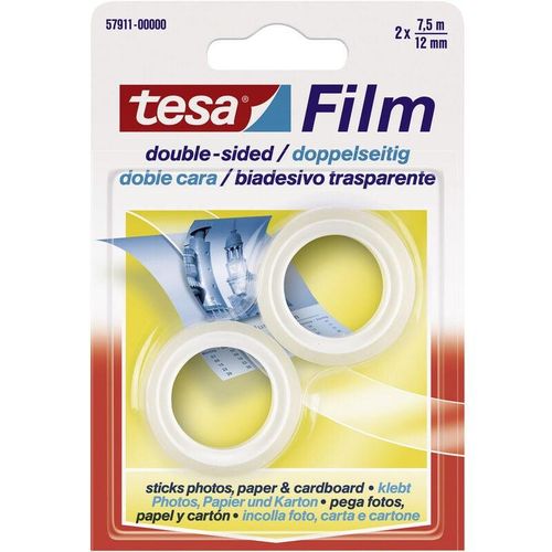 4042448899736 - tesa 57911-00000-01 Doppelseitiges Klebeband tesafilm® Transparent (L x B) 75 m x 12 mm 2 St