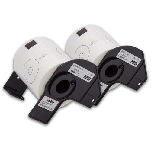 4251358528630 - Vhbw - 2x CD DVD-Etiketten Aufkleber Rolle Set kompatibel mit Brother P-Touch QL-1050 QL-1050N QL-1060 QL-1060N QL-500 QL-500A QL-500BS Ersatz