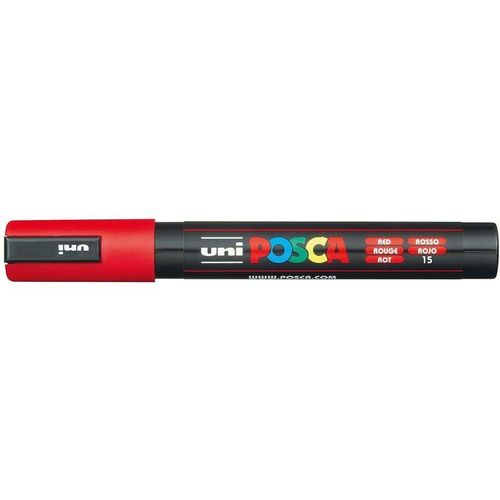 4902778916131 - Permanentmarker uniPOSCA PC-5M rot 25mm Rundspitze 4902778916131 uni-ball