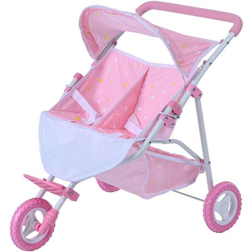 0810014815619 - Teamson Kids - Olivias Little World Doppel Twin Puppen Kinderwagen Puppenwagen Rosa OL-00012 - Rosa