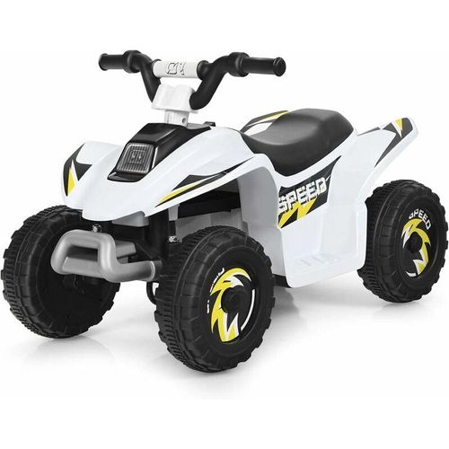 0736542323603 - 6V Elektro Kinderquad 28-46 km h Mini Elektroquad Kinderauto Kindermotorrad Kinder Quad Elektroauto für Kinder ab 3 Jahren Weiss - Costway