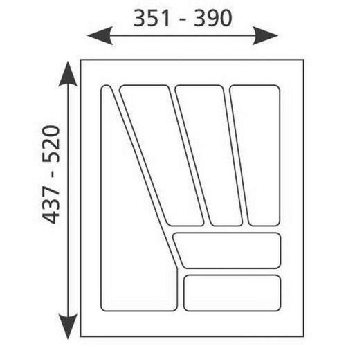 4250000501557 - - Besteckeinsatz zuschneidbar Besteckkasten 45cm Schublade kürzbar