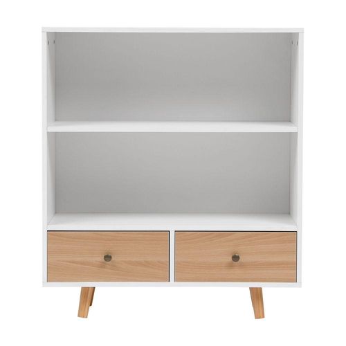 4262386286218 - Sideboard Kommode offenes Regal mit 2 Schubladen HWR18-WEI weiß